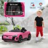 HOMCOM Audi RS e-tron GT Licensed Electric Car for Kids, 12V Battery Powered Electric Ride-on Toy with Remote Control Music, Suspension Wheels, Soft Start, for 3-5 years, Pink