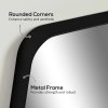HOMCOM Rectangle Bathroom Mirror, 50 x 70cm Metal Framed Wall Mirror, Decorative Mirror for Bedroom, Living Room, Entryway, Black