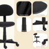 HOMCOM Armless Office Chair, Small Desk Chair, Height Adjustable Computer Chair with Rolling Wheels and Low Back, Black