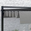 Outsunny 3 x 3(m) Pergola with Retractable Roof Canopy, Aluminium Frame Garden Gazebo Outdoor Sun Shade Shelter for Grill, Patio, Deck, Dark Grey