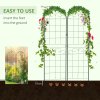 Outsunny Set of 2 Garden Trellis, Metal Trellis for Climbing Plants Support Frames, 50 x 180cm, Floral Design