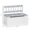 ZONEKIZ 2 In 1 Wooden Toy Box, Kids Storage Bench, Toy Chest with Safety Rod - Grey