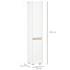 kleankin Tall Bathroom Cabinet with Adjustable Shelves, 5-Tier Modern Freestanding Tallboy with Storage Cabinets, White