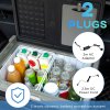 Outsunny 50L Car Refrigerator, Portable Compressor Cooler Box, Fridge Freezer w/ Inner LED Light, Foldable Handles, Cup Holders, 12/24V DC and 110-240V AC for Campervan RV Boat Travel Down to -20°C