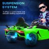 HOMCOM Lamborghini Aventador Licensed Kids' Electric Ride-on with Remote Control, 12V Powered Electric Car for Kids with Butterfly Doors, Auxiliary wheels, Music, Horn, Suspension - Green