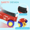 AIYAPLAY Ride On Car, Foot to Floor Baby Car with Under Seat Storage, Steering Wheel, Music, Light, Fire Truck Kids Car for Boys and Girls 1.5-3 Years Old, Red