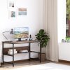 HOMCOM Computer Desk with Storage Shelf, 120 x 60cm Home Office Desk with Metal Frame, Study Table, Easy Assembly