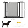 PawHut Pressure Fit Safety Gate for Doorways and Staircases, Dog Gate w/ Auto Closing Door, Pet Barrier for Hallways w/ Double Locking, Openings 75-103CM - Black