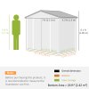 Outsunny 7 x 4ft Metal Garden Shed, Outdoor Storage Tool House with Ventilation Slots, Foundation Kit and Lockable Double Doors, Light Brown