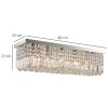 HOMCOM Modern Crystal Ceiling Light Square Crystal Chandelier for Living Room, Dining Room, Hall, E14 Base, Silver, 80 x 25 x 23cm