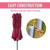 Outsunny 4.6m Garden Parasol Double-Sided Sun Umbrella Patio Market Shelter Canopy Shade Outdoor with Cross Base - Red