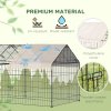 PawHut Rabbit Run Playpen, Guinea Pig Cage with Pitched Roof, Sun Protection Cover, 220 x 103 x 103 cm, Metal Enclosure for Small Animals, Chickens, Ferrets, Beige