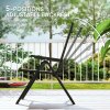 Outsunny Rattan Folding Chair Outdoor, 5-Position Adjustable Wicker Garden Dining Chair with High Backrest, Wide Armrest, for Patio, Terrace, Balcony, Black