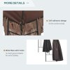 Outsunny 3 x 3 m Garden Gazebo Double-Roof Marquee Patio Wedding Party Tent Canopy Shelter with Sidewalls (Brown)