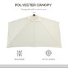 Outsunny Balcony Half Parasol Semi Round Umbrella Patio Crank Handle (2.3 m, Beige)- NO BASE INCLUDED