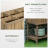 Outsunny Wooden Herb Planter with 8 Pocket, Raised Bed Container Garden Planter Boxes, 110L x 46W x 76Hcm, Brown