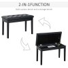HOMCOM Faux Leather Piano Stool Makeup Stool Bench Dressing Table Seat with Storage 76x36x50cm
