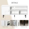 HOMCOM TV Stand Cabinet for Television up to 60 Inches, Modern TV Unit with Storage Shelf and Cable Hole for Living Room Bedroom, White