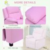 HOMCOM Kids Sofa Armchair Toddler Recliner Children's Chair Lounger Games Chair  PU Leather w/ Storage  (Pink)