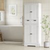 HOMCOM Tall Bathroom Cabinet, Freestanding Storage Cupboard, Bathroom Storage Cabinet with Drawer, Adjustable Shelf and Doors, 60 x 30 x 160 cm, White