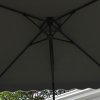 Outsunny 2.5m Cantilever Parasol with Easy Lever, Square Double Top Garden Parasol Umbrella with Ruffles and Cross Base, Overhanging Outdoor Sun Shades, Dark Grey