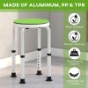 HOMCOM 360 Swivel Seat Bath Shower Stool, Adjustable Height Shower Chair with Aluminium Frame Non-Slip Feet Chair Safe Support Home Assistance