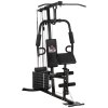 HOMCOM Multi Gym Equipment, Multifunction Home Gym Machine with 45kg Weight Stack, for Lat Pulldown, Leg Extensions, Preacher Bicep Curls, Triceps Pulldowns, Chest Press, Strength Training