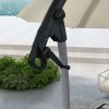 Outsunny 2.7m Cantilever Parasol with Cross Base, Banana Parasol with Crank Handle and 16 Fibreglass Ribs, Round Hanging Patio Umbrella for Outdoor Pool, Garden, Balcony, Beige