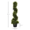 Outsunny 90cm/3FT Artificial Trees, Spiral Topiary Trees w/ Pot Set Of 2, Fake Indoor Outdoor Greenery Plant Home Office Garden Decor Green