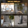 Outsunny Hammock Chair Stand, Hanging Heavy Duty Metal Frame Hammock Stand for Hanging Hammock Air Porch Swing Chair, Egg Chair, Indoor & Outdoor Use, Black