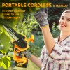 Outsunny 8 Inch Electric Chainsaw, Cordless Mini Chain Saw with Brushless Motor, 2 x 4000mAh Batteries and Safety Lock, Handheld Portable Wood Pruning Saw for Trimming Cutting, Orange