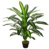 Outsunny 110cm/3.6FT Artificial Dracaena Tree Decorative Plant 40 Leaves with Nursery Pot, Fake Tropical Tree for Indoor Outdoor D??cor