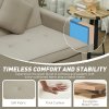HOMCOM Sectional Sofa Bed, L-Shaped 3 Seater Sofa Bed, Reversible Sleeper Sofa with Pull Out Couch Bed, Cushions, Fabric Futon Sofa Bed for Living Room, Beige