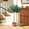 Outsunny 3ft Artificial Olive Tree Indoor Plant Greenery for Home Office Potted in An Orange Pot
