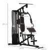 HOMCOM Multifunctional Home Gym Workout Station, 45kg Weight Stack Multi Gym Fitness Equipment for Full Body Fitness
