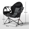 Outsunny Hammock Camping Chair Set of 2, Adjustable Back Swinging Camping Chair Portable Swinging Chair with Cup Holder, Headrest, Padded Seat and Carry Bag for Travel Fishing Hiking, Black