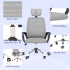 Vinsetto Mesh Office Chair, Ergonomic Computer Desk Chair with Adjustable Headrest, Lumbar Back Support, Armrest, Adjustable Height, Swivel Wheels, Grey