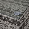 Outsunny PE Rattan Coffee Table, Rectangular Outdoor Coffee Table with Tempered Glass Top, 70 KG Capacity for Garden, Balcony, Terrace, Patio, Mixed Grey