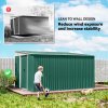 Outsunny 11.3 x 9.2ft Lean to Metal Garden Shed, Outdoor Galvanised Tool Storage House with Double Sliding Doors and 2 Air Vents, Green