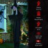 HOMCOM 6ft Outdoor Halloween Decoration Witch, Standing Witch Prop Life Size with Sound and Motion Activated, Light Up Eyes, Talking Sound, Posable Arms