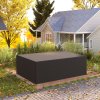 Outsunny 600D Oxford Outdoor Garden Furniture Sofa Set Cover, Waterproof Anti-UV Rattan Sun Lounger Protection Protector Cover, 275L x 205W x 90Hcm, Black