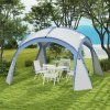 Outsunny 3.5 x 3.5M 6-8 Person Camping Gazebo, Outdoor Event Shelter Dome Tent Garden Sun Shelter Patio Spire Arc Pavilion Camp Sun Shade, Light Blue