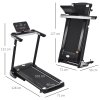 HOMCOM 500W Motorised Treadmill 1-12km/h Folding Frame w/ Wheels 12 Preset Programs LCD Screen Running Machine Safety Button Home Gym Office Fitness Exercise