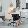 HOMCOM Home Office Chair, Upholstered Sherpa Fleece Desk Chair with Height Adjustable, Tilt Function and 360° Swivel Wheels for Home Office and Study Room, Cream White