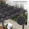 Outsunny 3 x 3(m) Pergola with Retractable Roof, Aluminium Frame Garden Gazebo Canopy Outdoor Sun Shade Shelter for Grill, Patio, Deck, Dark Grey