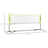 SPORTNOW 3(m) Badminton Net, Foldable Height Adjustable Outdoor Sports Net with Carry Bag, for Tennis, Badminton, Pickleball, Volleyball, Black and Yellow