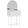 HOMCOM Dressing Table with Arched Mirror, Modern Makeup Desk with 3 Drawers, Small Vanity Table for Bedroom, Small Spaces, 60 x 42.5 x 131 cm, White
