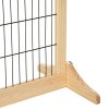 PawHut Freestanding Dog Gate, Foldable Pet Fence, Indoor Wood Barrier, Stair Gate with Support Feet, for Doorway, Hallway, Small and Medium Dogs, 69H x 104-183 cm, Natural Wood Finish