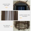 Outsunny Garden Rattan Lamp, 61 cm Tall Solar Rattan Floor Lamp, Solar Garden Light with Auto On/Off LED Light, IP44 Waterproof for Outdoor, Porch, Pathway, Terrace, Brown