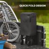 Outsunny Double Decker Folding Trolley on Wheels, 200KG & 350L Capacity Collapsible Wagon Festival Trolley Cart with 134cm Extended for Camping Sports Shopping Garden and Beach, Black